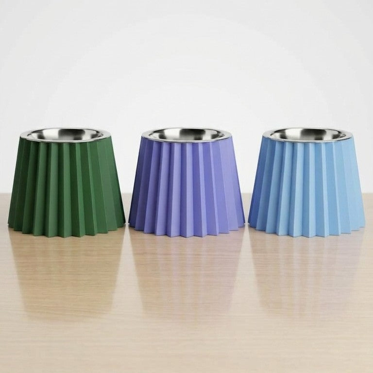Gamelles La Plissée RONRON en trois coloris kaki, violet et baby blue